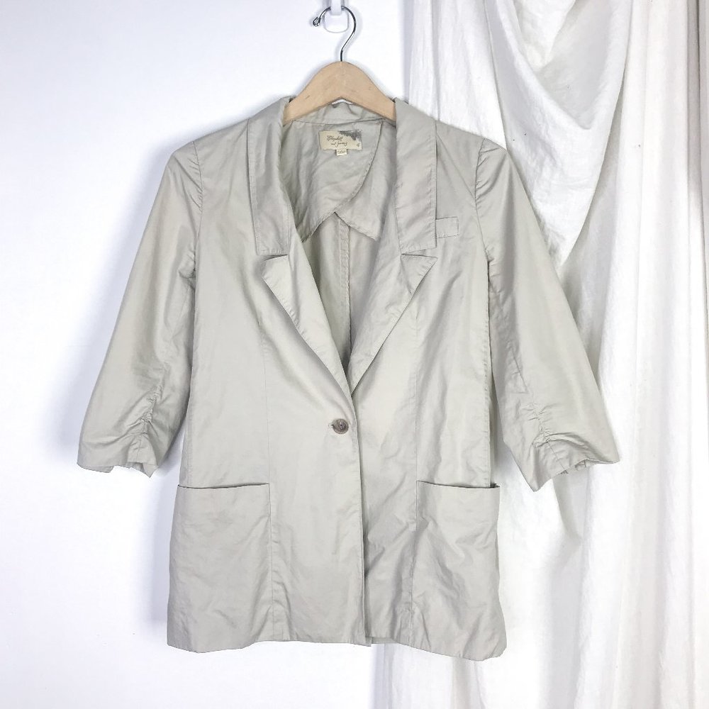 Elizabeth & James Khaki Oversized Ruched Blazer